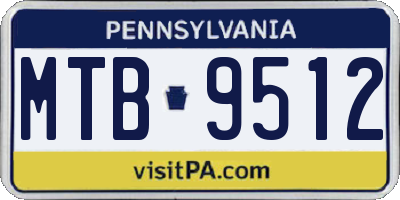 PA license plate MTB9512