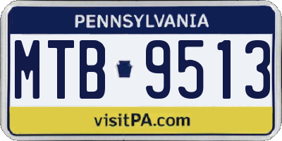 PA license plate MTB9513
