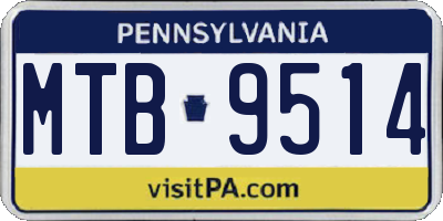PA license plate MTB9514