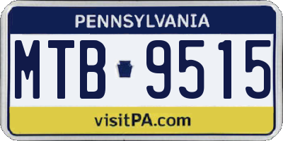 PA license plate MTB9515