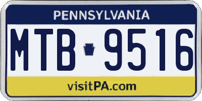 PA license plate MTB9516