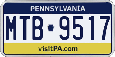 PA license plate MTB9517