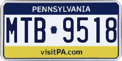 PA license plate MTB9518