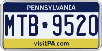 PA license plate MTB9520