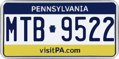 PA license plate MTB9522