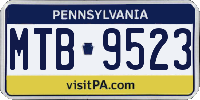 PA license plate MTB9523