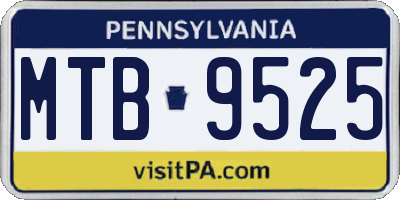 PA license plate MTB9525