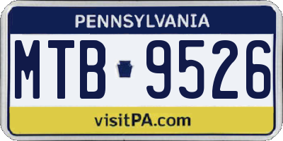 PA license plate MTB9526