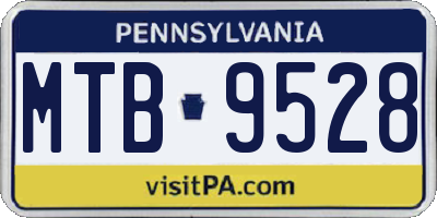 PA license plate MTB9528
