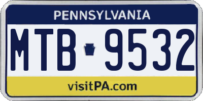 PA license plate MTB9532