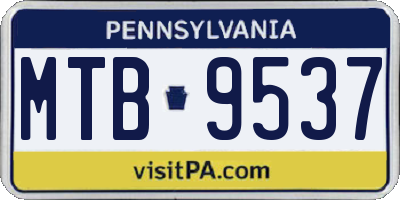 PA license plate MTB9537