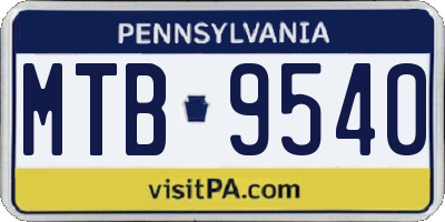 PA license plate MTB9540