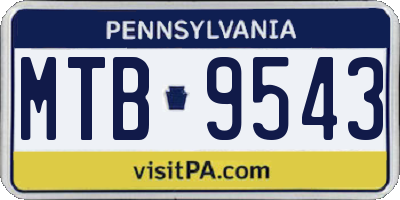 PA license plate MTB9543