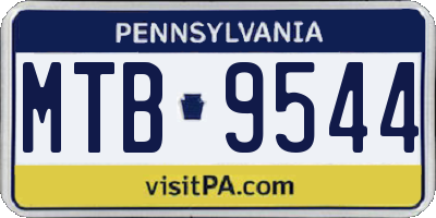 PA license plate MTB9544