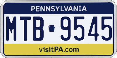 PA license plate MTB9545