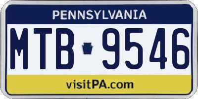 PA license plate MTB9546
