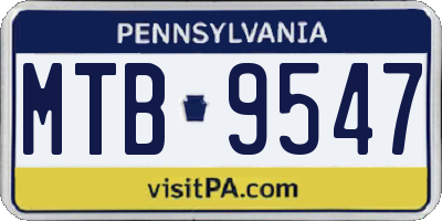 PA license plate MTB9547