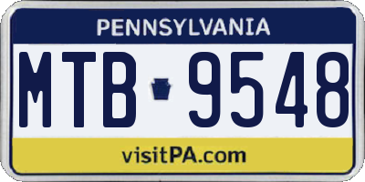 PA license plate MTB9548