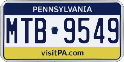 PA license plate MTB9549