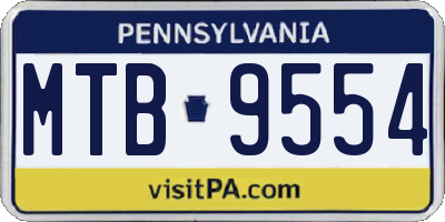 PA license plate MTB9554