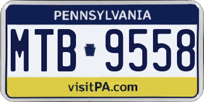 PA license plate MTB9558