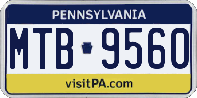 PA license plate MTB9560