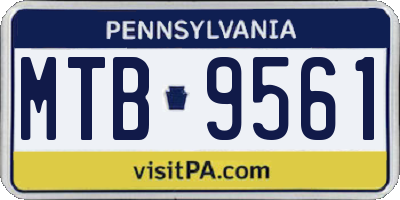 PA license plate MTB9561