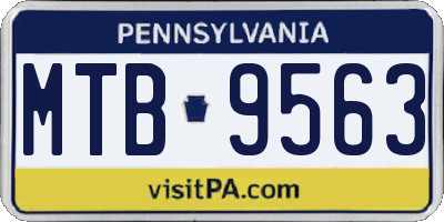 PA license plate MTB9563