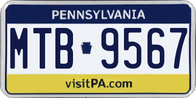 PA license plate MTB9567