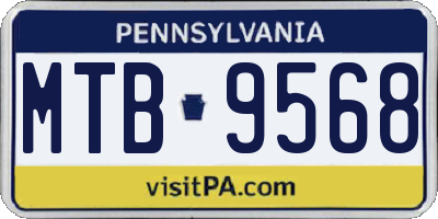 PA license plate MTB9568