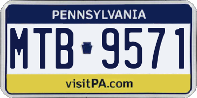PA license plate MTB9571