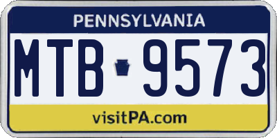 PA license plate MTB9573