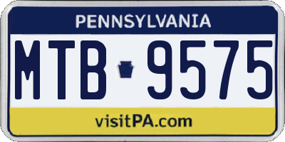 PA license plate MTB9575