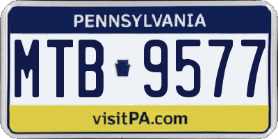 PA license plate MTB9577