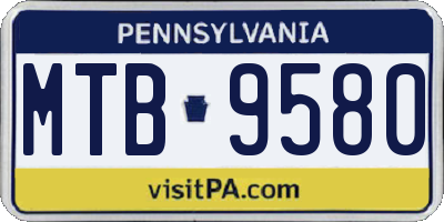 PA license plate MTB9580