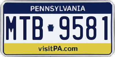 PA license plate MTB9581