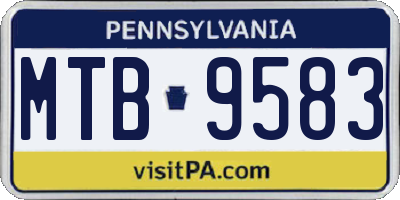PA license plate MTB9583