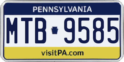 PA license plate MTB9585