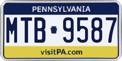 PA license plate MTB9587