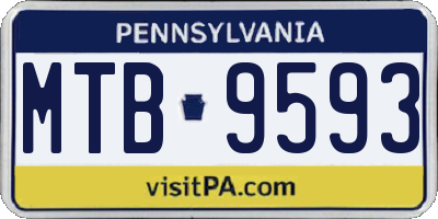 PA license plate MTB9593