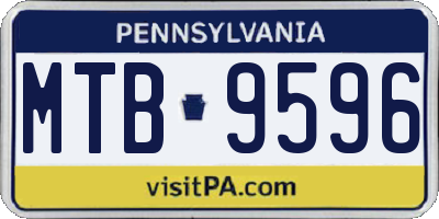 PA license plate MTB9596