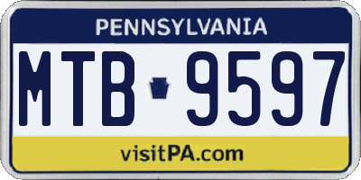 PA license plate MTB9597