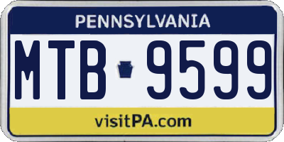 PA license plate MTB9599