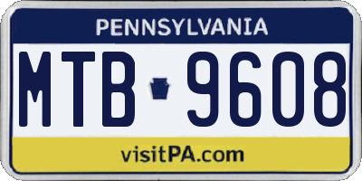PA license plate MTB9608