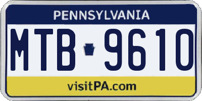 PA license plate MTB9610