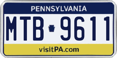 PA license plate MTB9611