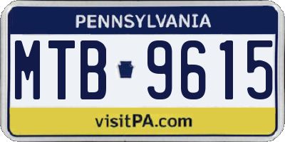 PA license plate MTB9615