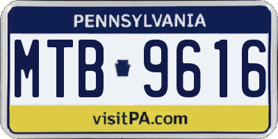 PA license plate MTB9616