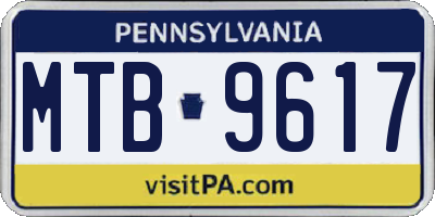 PA license plate MTB9617