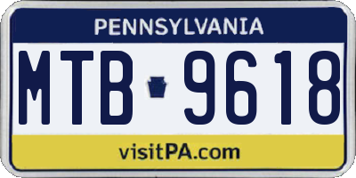 PA license plate MTB9618